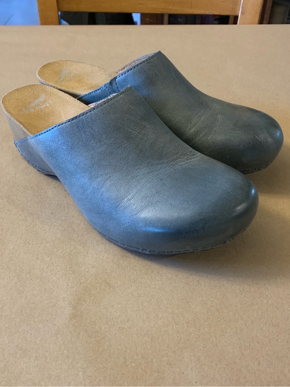 Dansko Talula Mule Clogs Women's Blue Burnished Denim Leather Clogs Size 41